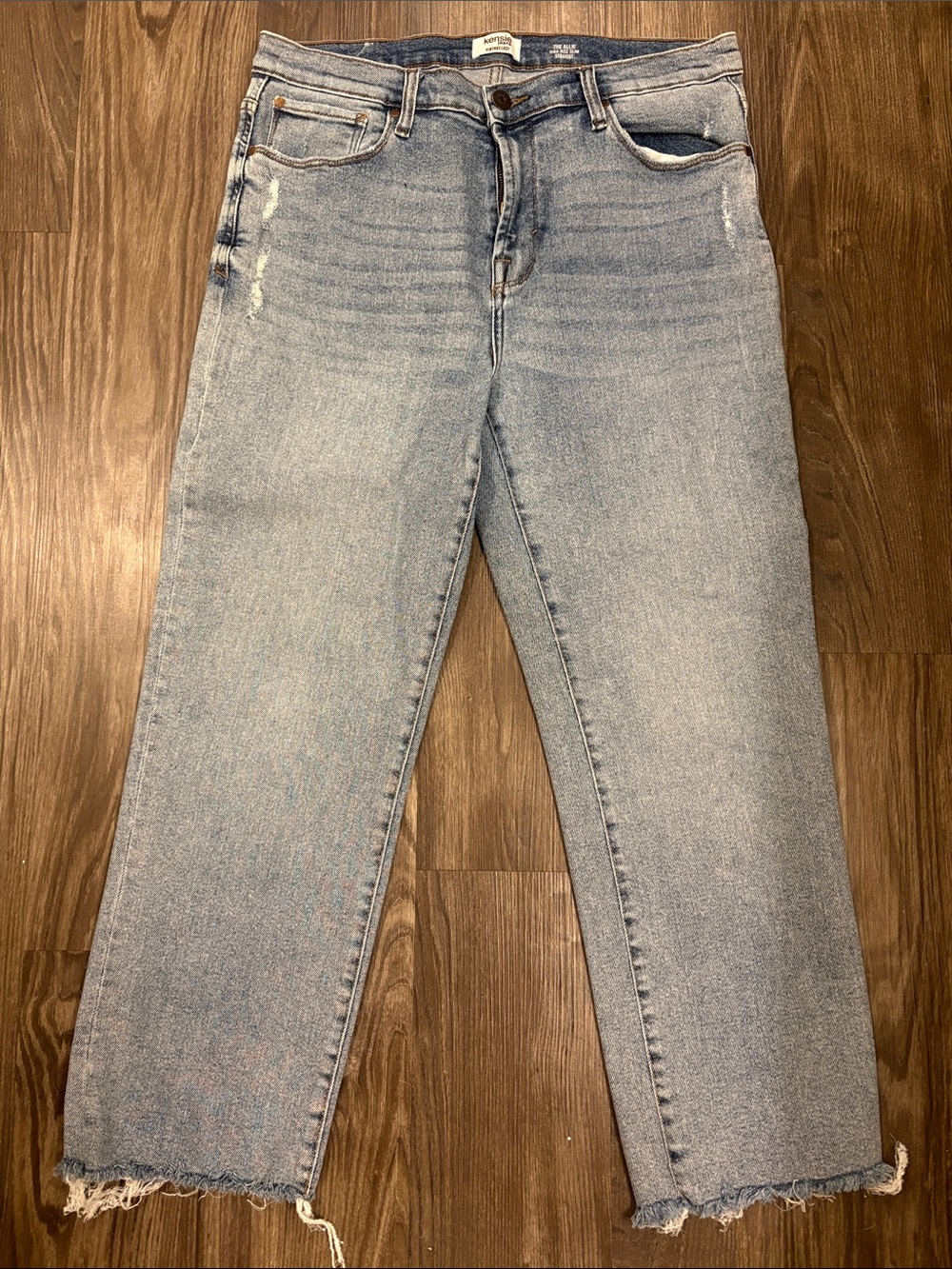 Kensie Light Wash Women's Straight-Leg Ankle Jeans Sz 14